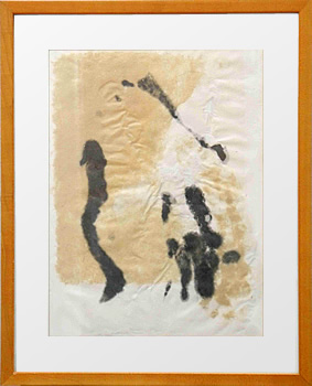handgeschöpftes Papier 1998, 0,40 x 0,29 m / fest im Holzrahmen 0,53 x 0,42 m © Regina Liedtke