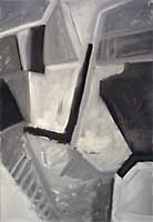 Regina Liedtke, Malerei: Grau 1984, 1,40 x 0,95 m / Acryl auf Nessel