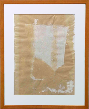 handgeschöpftes Papier 1998, 0,40 x 0,29 m / fest im Holzrahmen 0,53 x 0,42 m